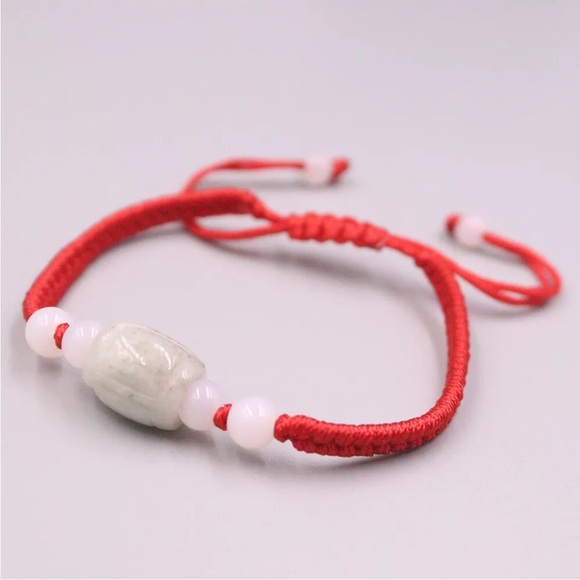 💗 Jade Beaded Macrame Bracelet 7”-8” adjustable NEW - Picture 4 of 5